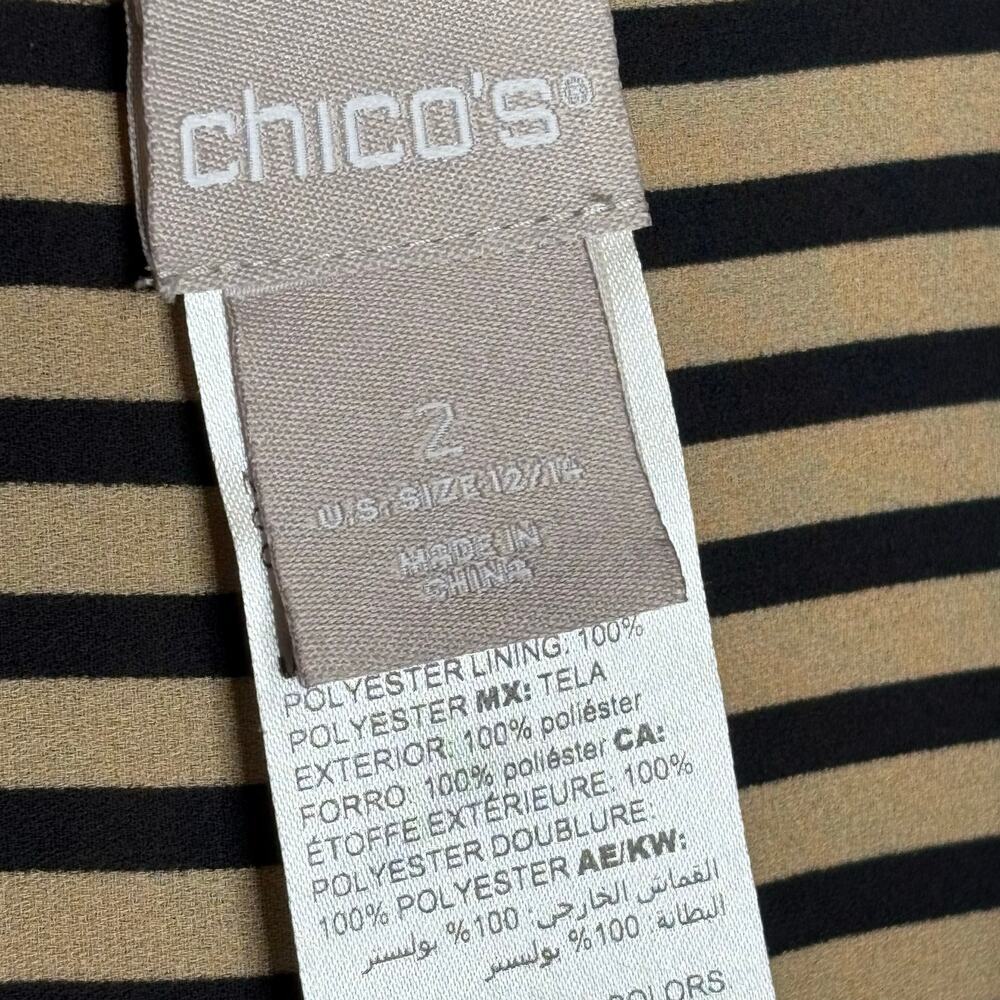 Chico's Black & Gold Reversible Button Up Timeless Classic Shirt Size 2 Large - Picture 15 of 16